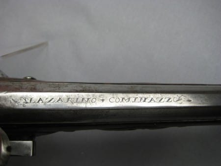 A flintlock pistol, sign. by LAZARINO COMINAZZ